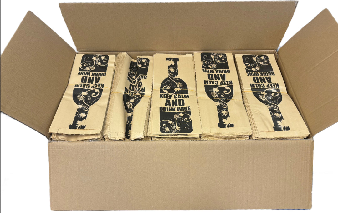 Kraft Wine Paper Bags Set 6 -  1000 Bags per Box
