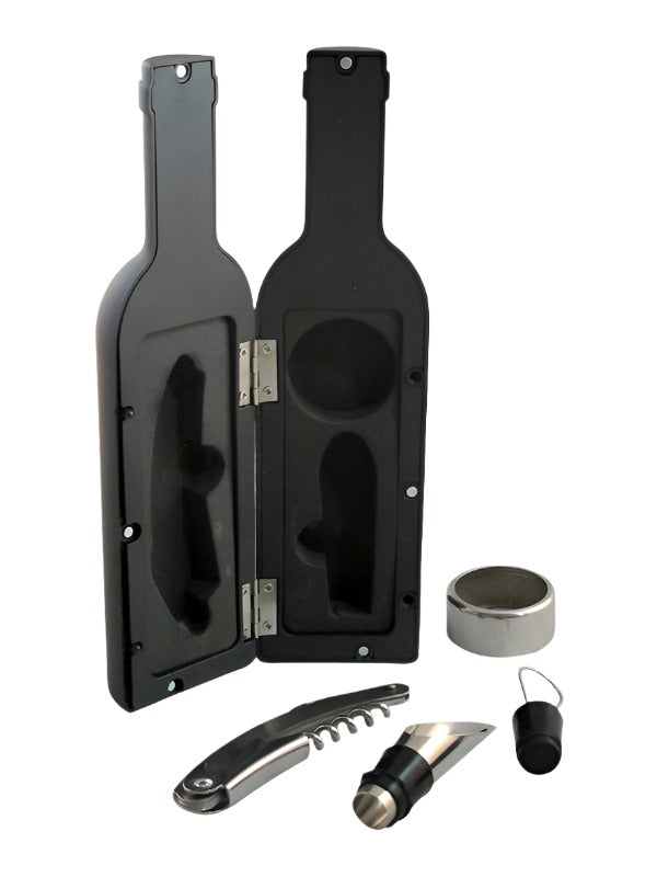 Black Bottle Shaped Corkscrew Set    8 Units per Box